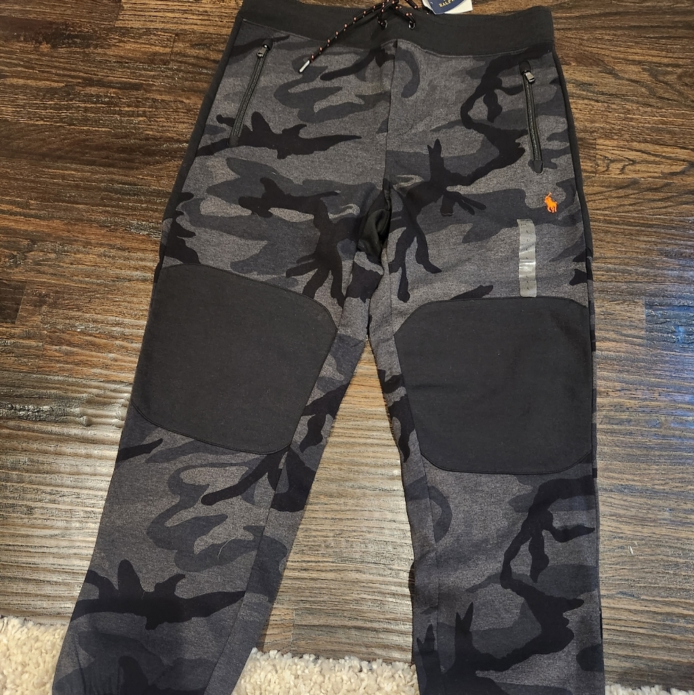 Polo Ralph Lauren Black Camo RL-67 Joggers Mens Size Large Nwt